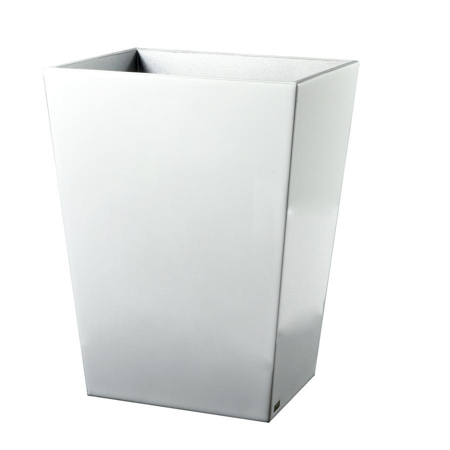 Fig Linens - Mike + Ally White Enamel Bathroom Accessories -Straight Wastebasket