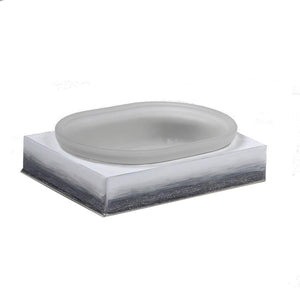 Fig Linens -Mike and Ally - Gray and Silver Ombre Soap Dish