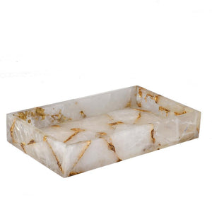 Fig Linens - Mike and Ally Taj Rock Crystal and Gold Tray