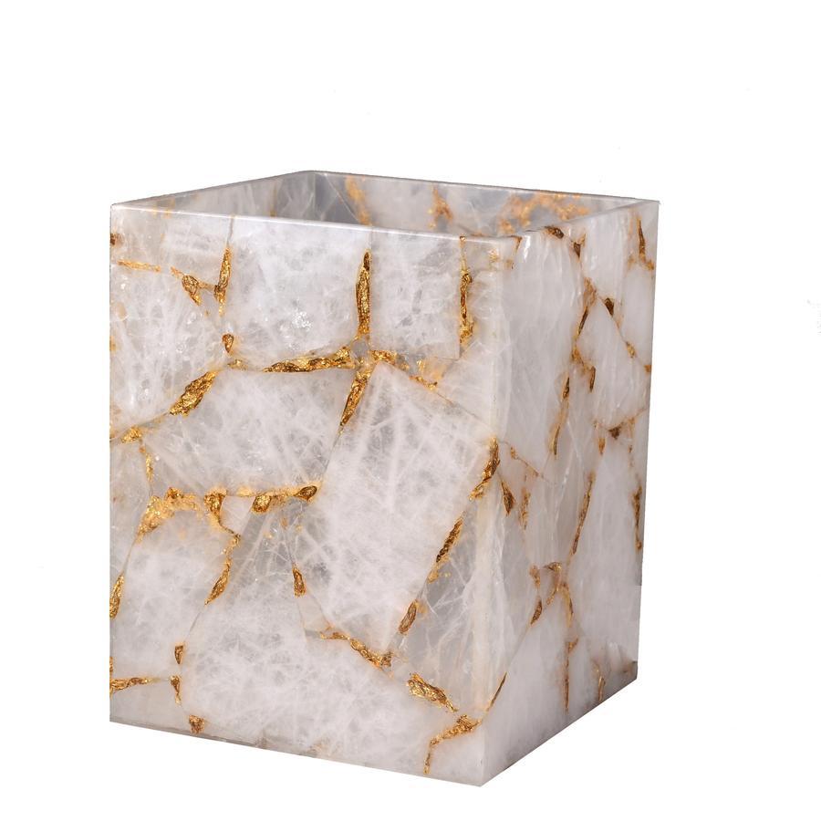 Taj Rock Crystal & Gold Bath Accessories by Mike + Ally | Fig Linens