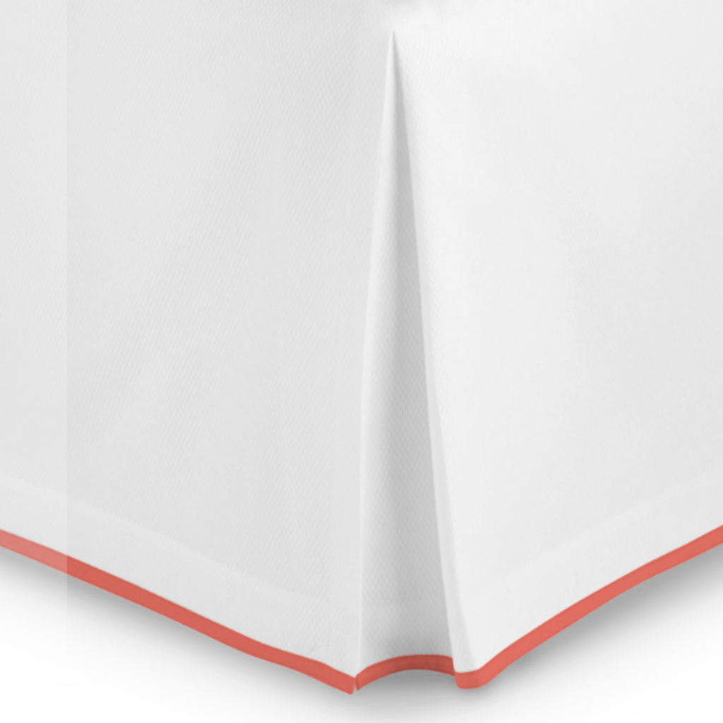 Fig Linens - Peacock Alley Bedding - Pique II Bedskirt in coral