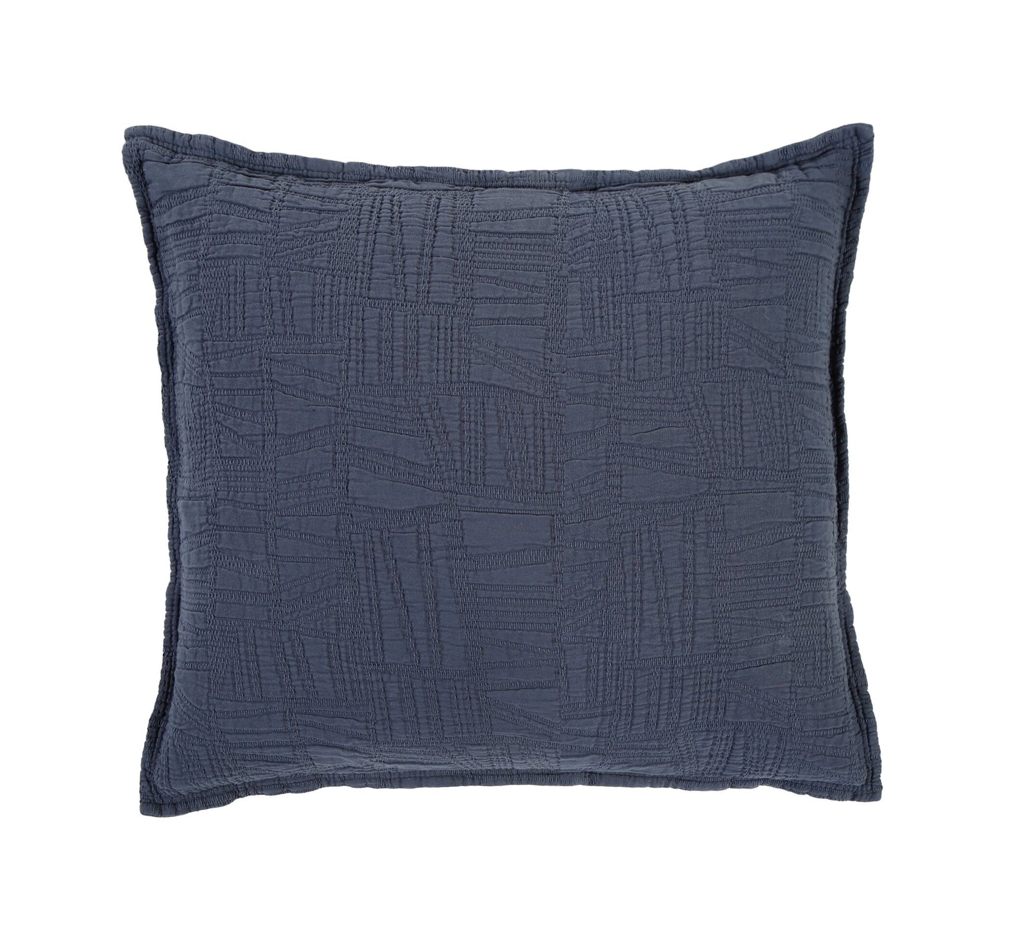 Harbour Navy Euro Sham by Pom Pom at Home | Fig Linens and Home