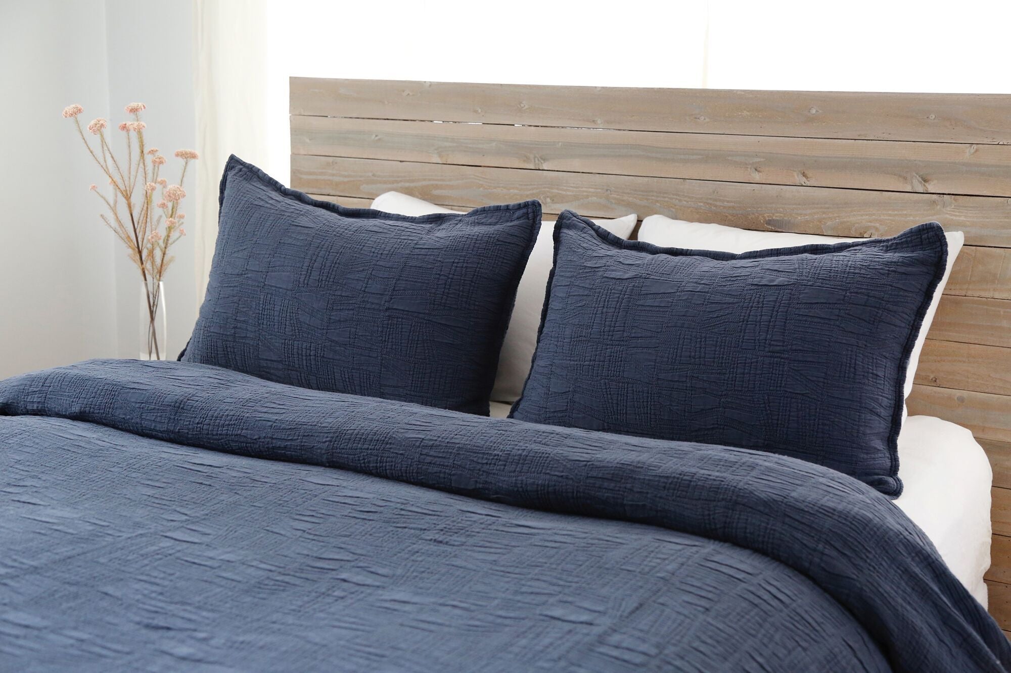 Harbour Navy Coverlet by Pom Pom at Home | Fig Linens and Home