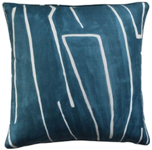 Graffito Teal and Pearl Pillow by Ryan Studio | Fig Linens 