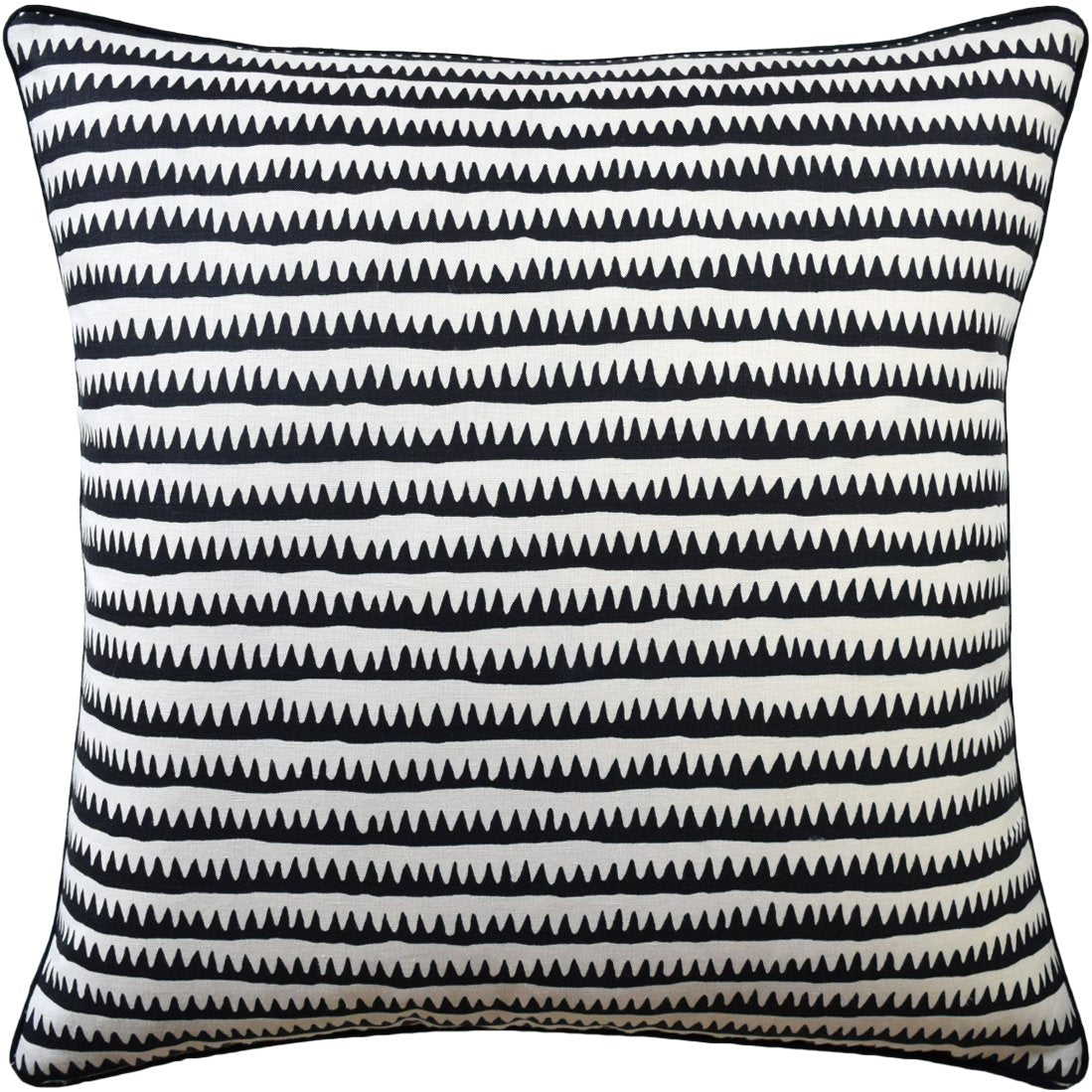 20x20 Corfu Stripe Black Pillow by Ryan Studio | Fig Linens and Home