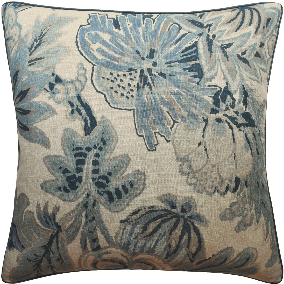 Slate Blue Floral Gala Pillow | Ryan Studio Pillows at Fig Linens