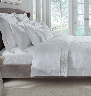 Giza 45 White Jacquard Luxury Bedding by Sferra | Fig Linens