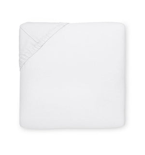 White Giza 45 Quatrefoil Fitted Sheet by Sferra | Fig Linens and Home