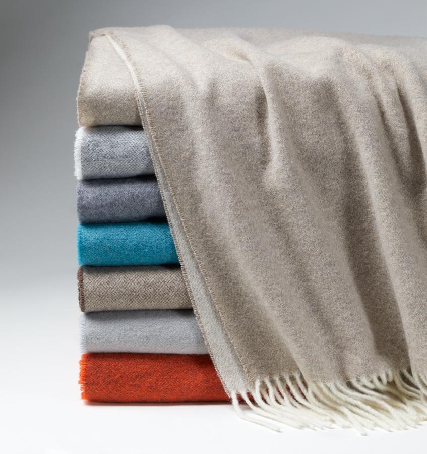 Renna Natural Throw by Sferra - Cashmere Throw Blankets at Fig Linens