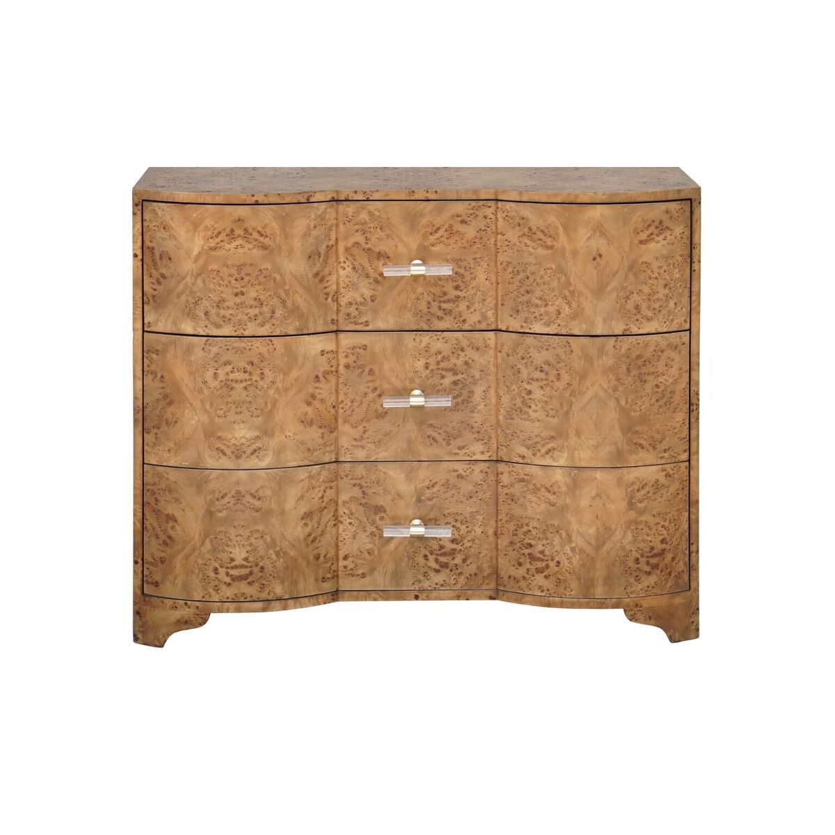 Plymouth Dark Burl Wood 3 Drawer Chest by Worlds Away | Fig Linens and Home
