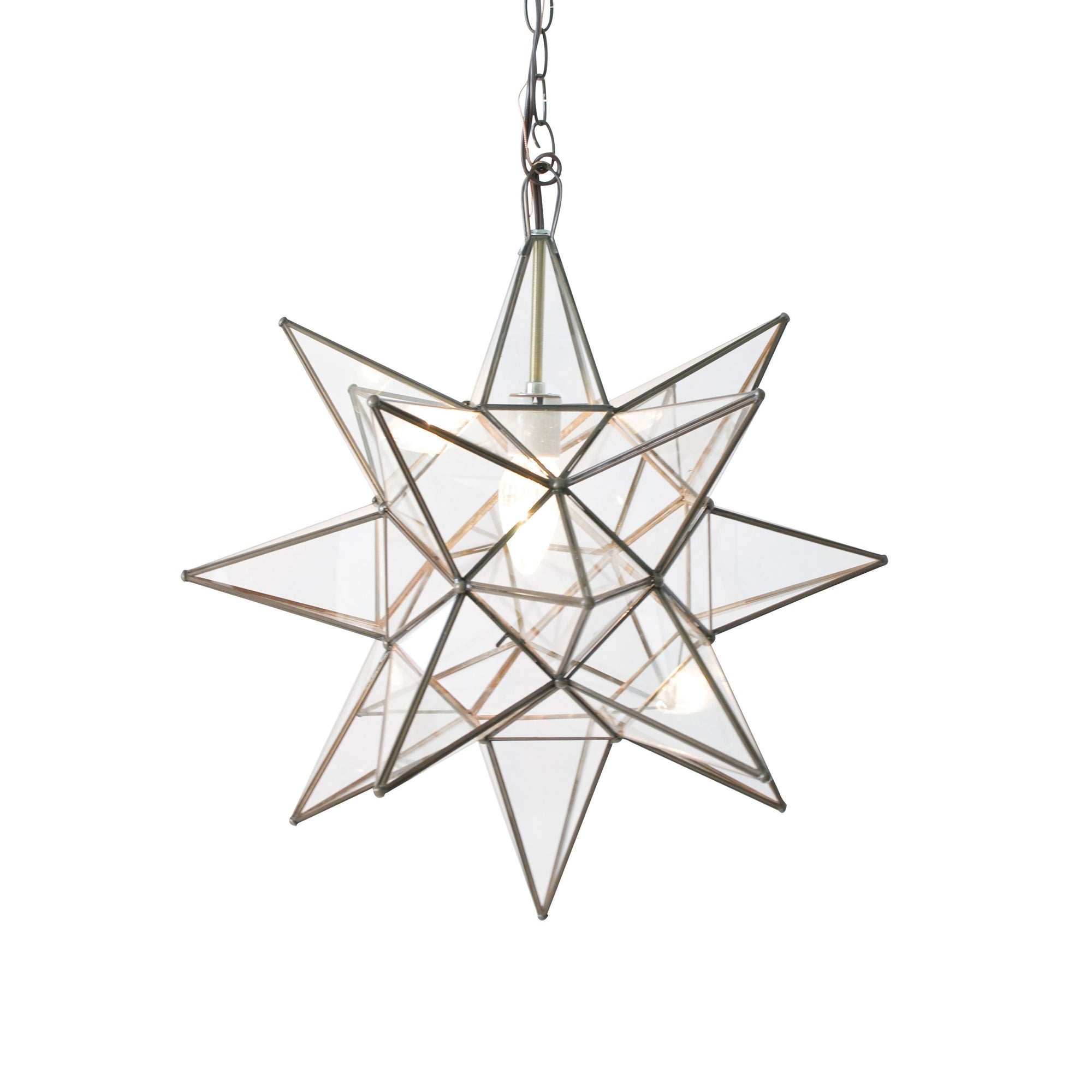 Large Clear Glass Star Chandelier by Worlds Away | Fig Linens and Home