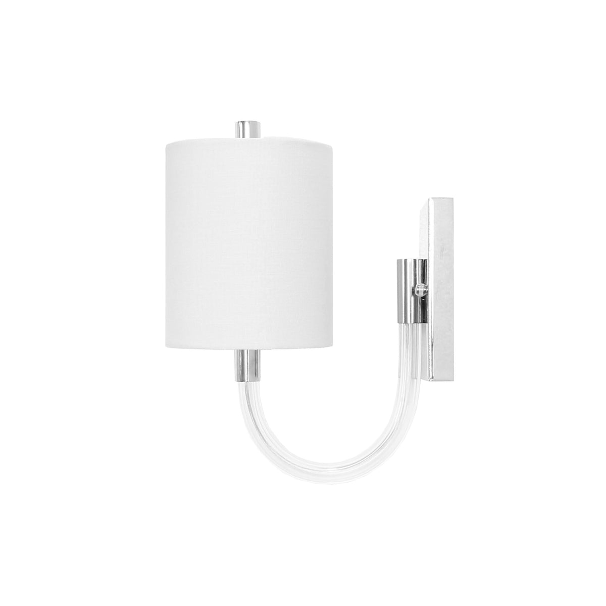 Side View - Walton Acrylic &amp; Nickel Wall Sconce by Worlds Away | Fig Linens