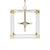 Eli Acrylic & Brass Square Pendant by Worlds Away | Fig Linens