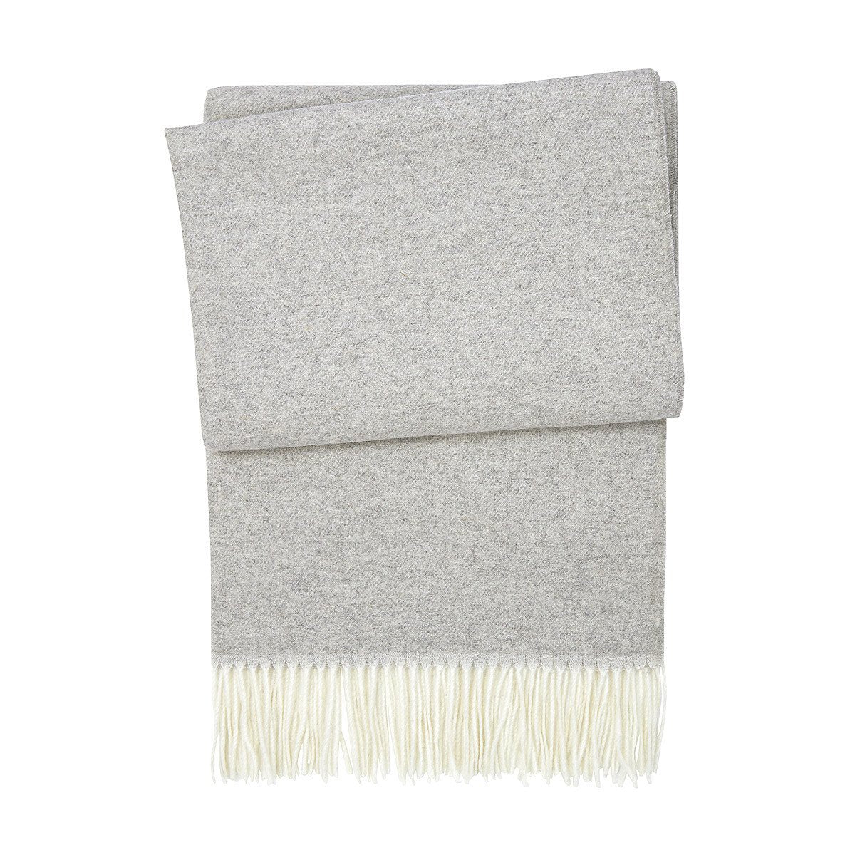 Agora Galet Light Gray Cashmere Throw by Yves Delorme | Fig Linens 