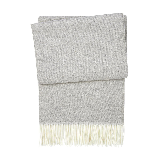 Agora Galet Light Gray Cashmere Throw by Yves Delorme | Fig Linens 