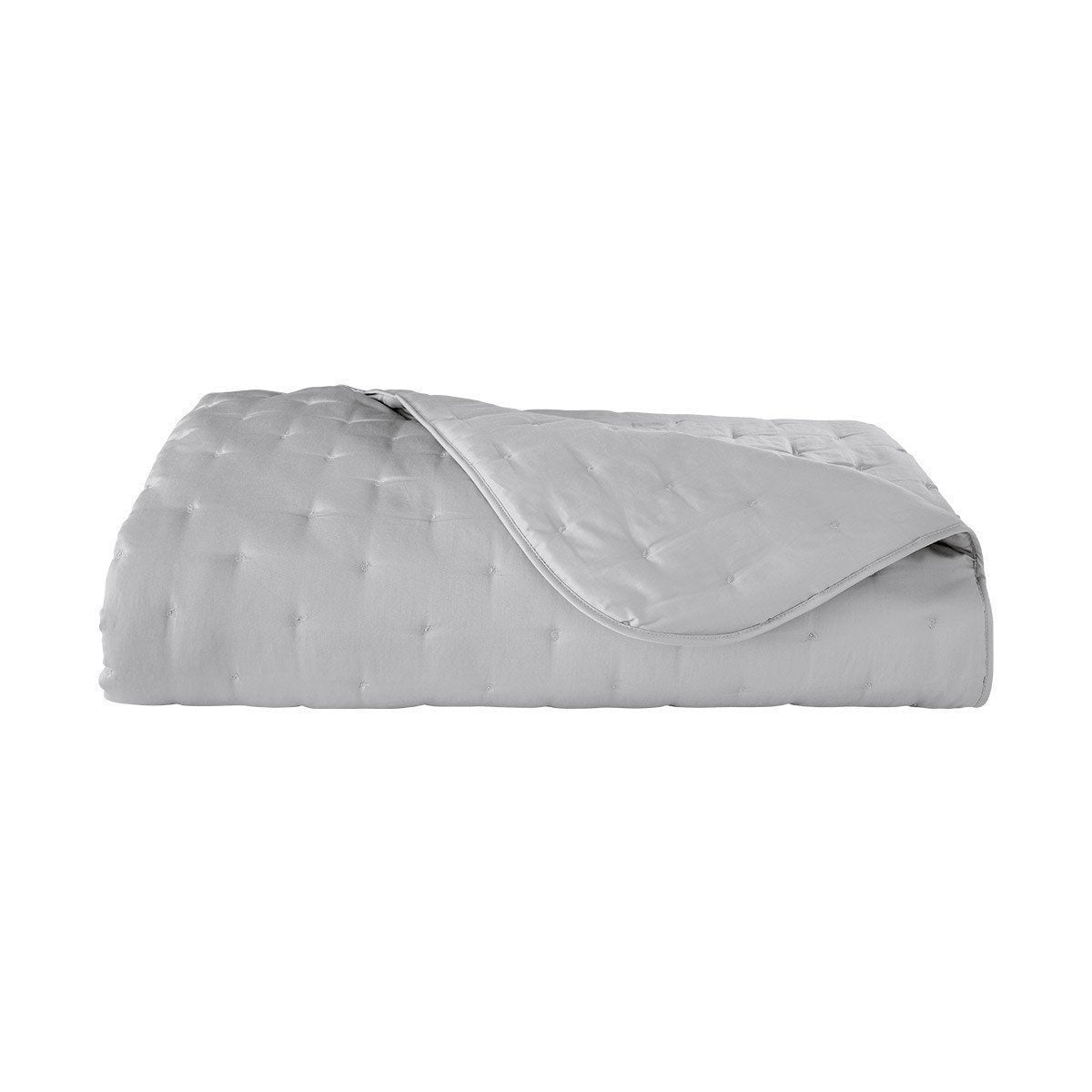 Triomphe Silver Quilted Coverlet by Yves Delorme | Fig Linens