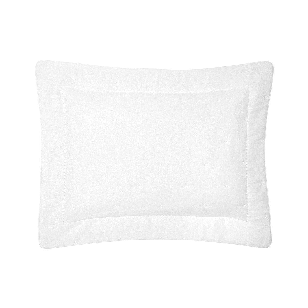 Fig Linens - Yves Delorme Triomphe Blanc Bedding - White Quilted Boudoir Sham 