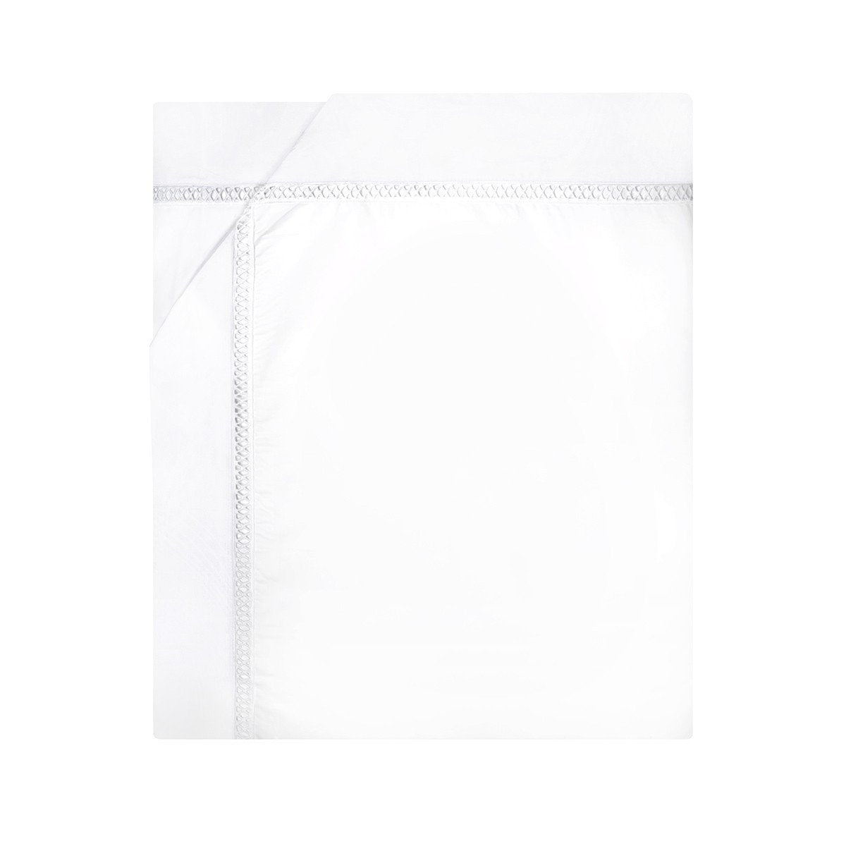 Fig Linens - Walton Blanc Bedding by Yves Delorme - White Flat Sheet