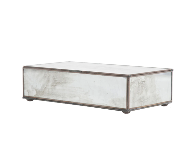 Small Antique Mirrored Decorative Box by Worlds Away | Fig Linens