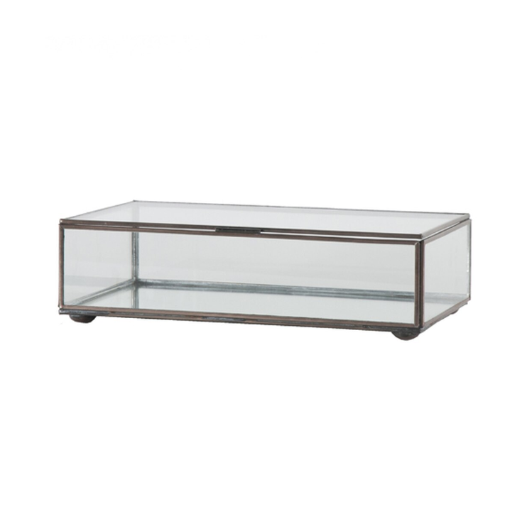 Small Clear Glass Decorative Box by Worlds Away | Fig Linens