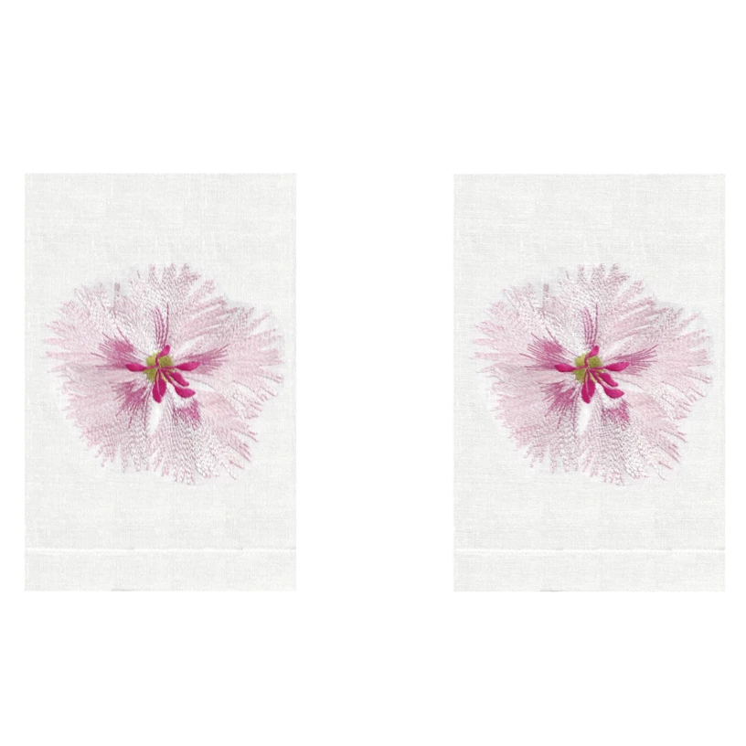 Pink Dianthus Linen Guest Towels (Set of 2) | Fig Linens and Home