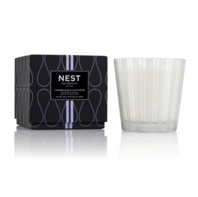 Cedar Leaf & Lavender 3-Wick Candle by Nest - Fig Linens
