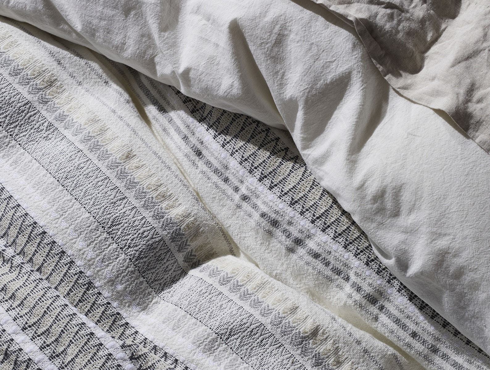 Fig Linens and Home - Coyuchi Organic Bedding - Lost Coast White and Graphite Bedding