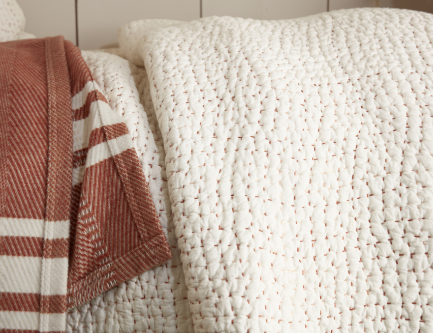 Undyed Ivory Pebbled Organic Quilts & Shams by Coyuchi | Fig Linens