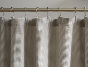 Coyuchi Fog Gray Waffle Organic Shower Curtain | Fig Linens