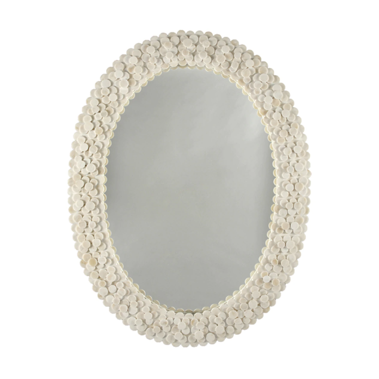 Heather Oval Wall Mirror by Worlds Away | Fig Linens and Home