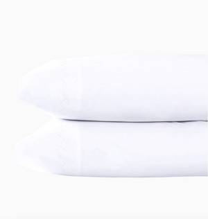 fig linens - john robshaw bedding - white stitched pillowcases