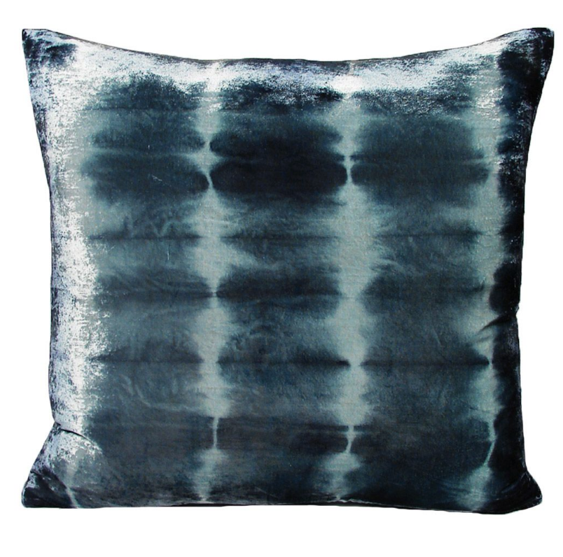 Blueberry Rorschach Velvet Pillow by Kevin O&#39;Brien Studio | Fig Linens