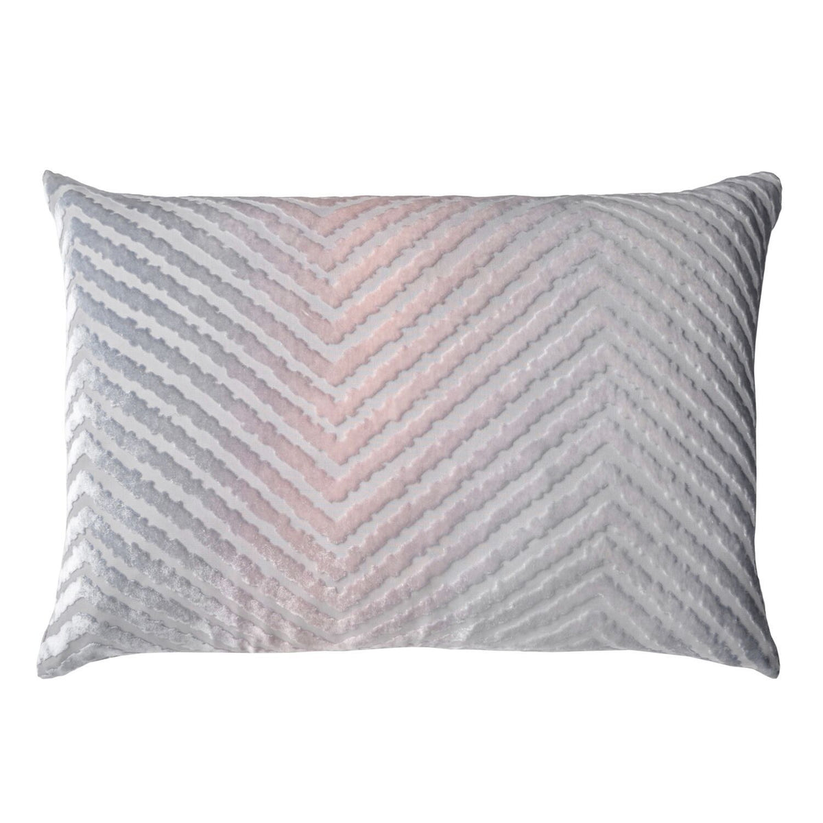 Fig Linens - Moonstone Chevron Velvet Decorative Pillows by Kevin O&#39;Brien Studio