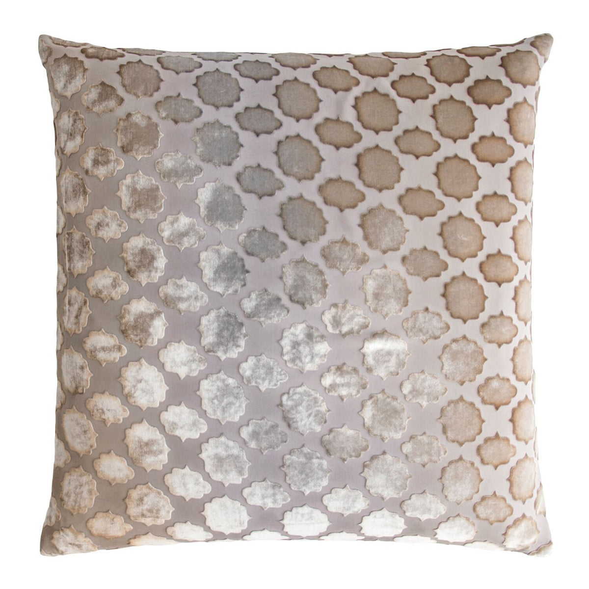 Fig Linens - Mod Fretwork Coyote Velvet Square Throw Pillows by Kevin O&#39;Brien Studio 