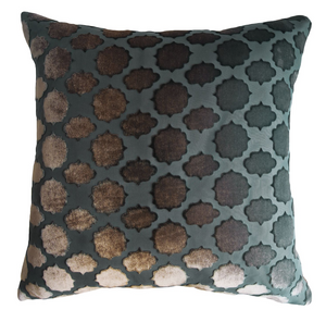 Mod Fretwork Gunmetal Pillows by Kevin O'Brien Studio | Fig Linens