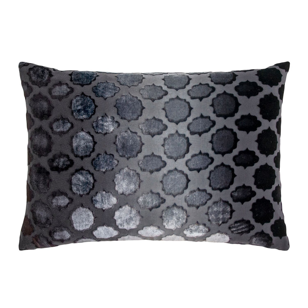 Fig Linens - Mod Fretwork Smoke Velvet Pillows by Kevin O&#39;Brien Studio