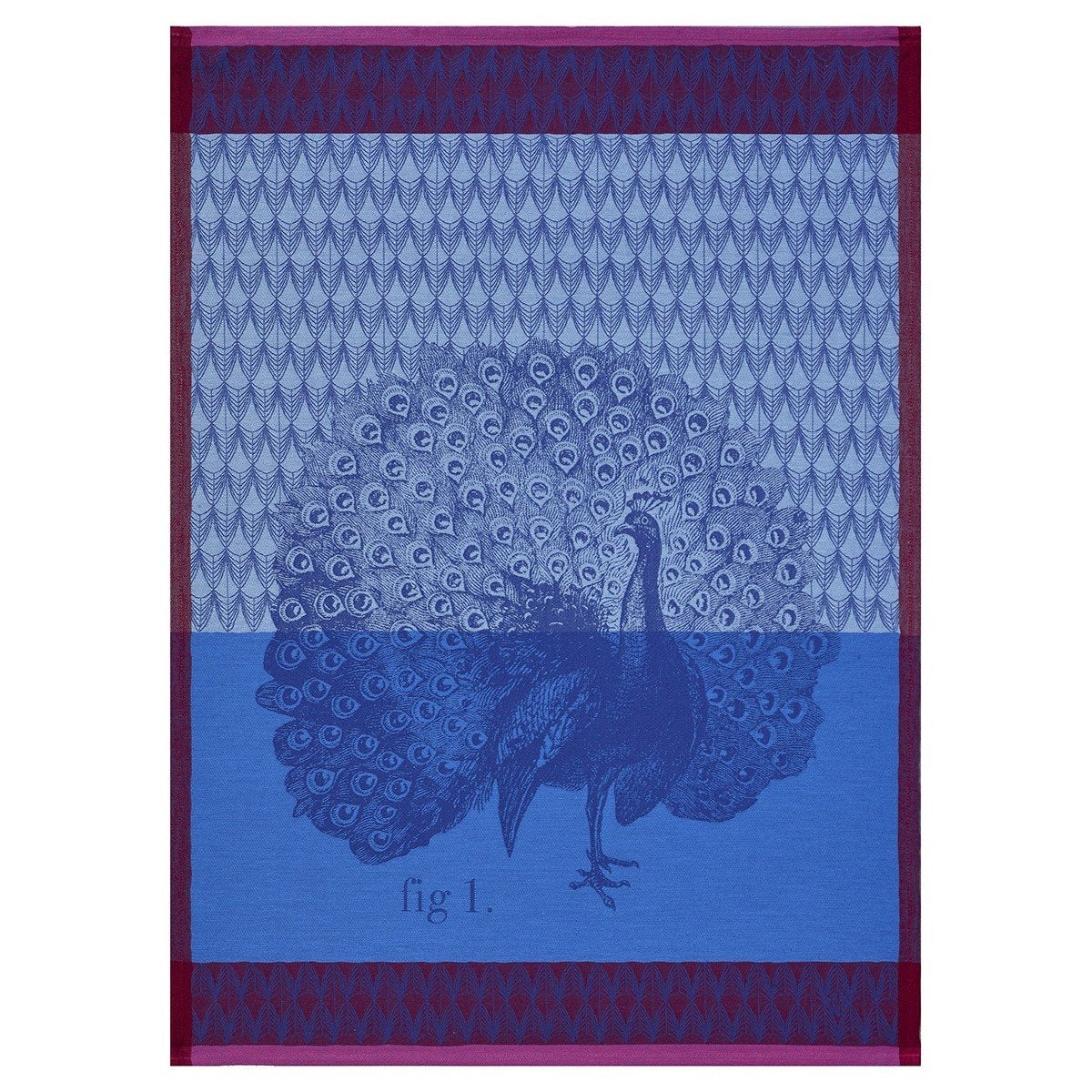 Fig Linens - Planche Animal Paon Azure Tea Towels by Le Jacquard Français 