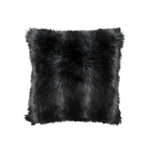 Black Faux Fur Euro Pillow by Lili Alessandra | Fig Linens and Home