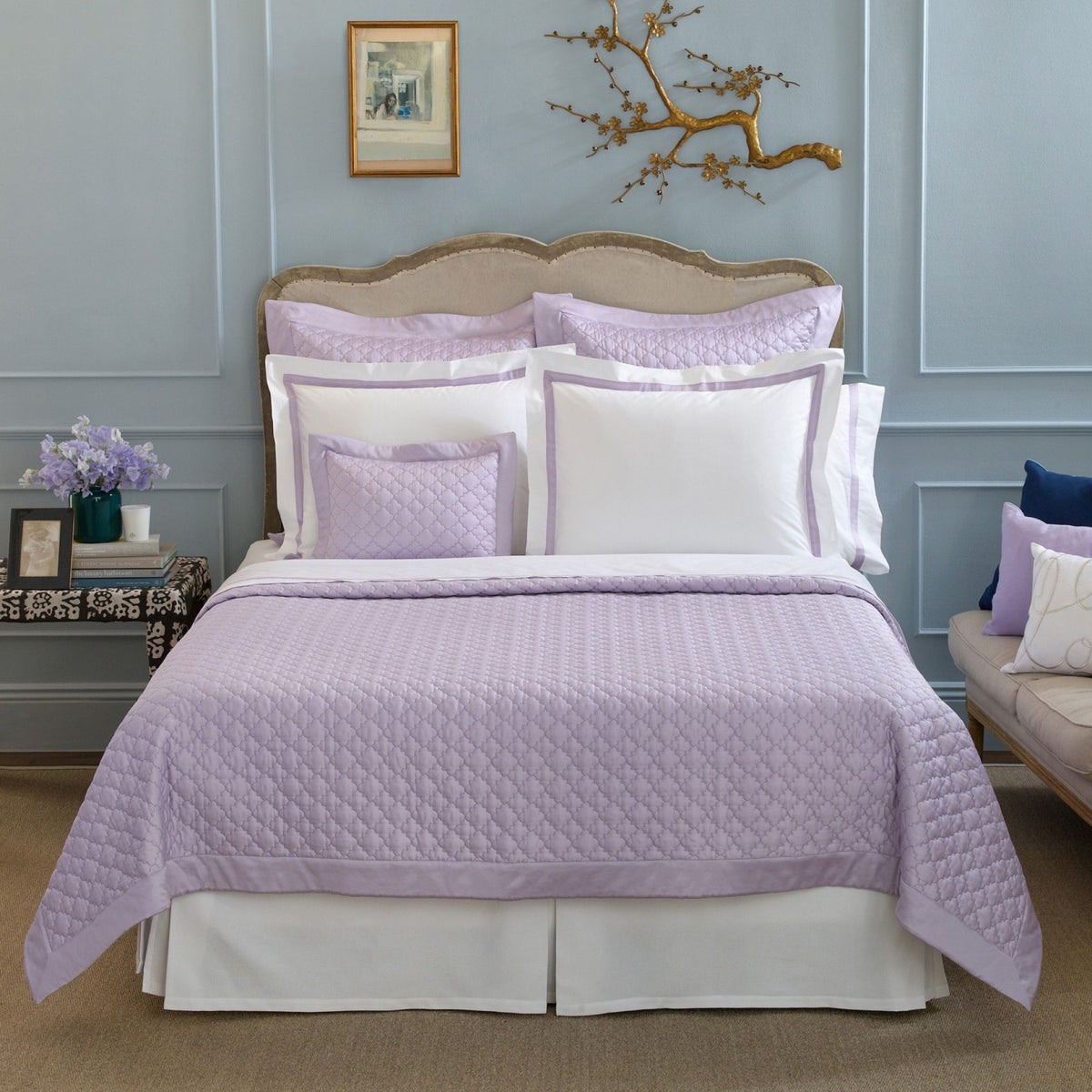Matouk Ava Violet Bedding Quilts &amp; Shams - Fig Linens