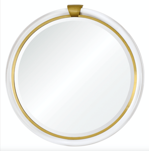 Acrylic & Brass Round Wall Mirror by Mirror Image Home | Fig Linens
