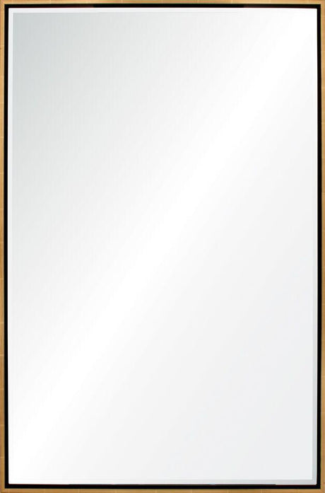 Mirror Image Home Rectangular Wall Mirror - Water Gilded Gold Leaf & Ebony Mirror | Fig Linens 