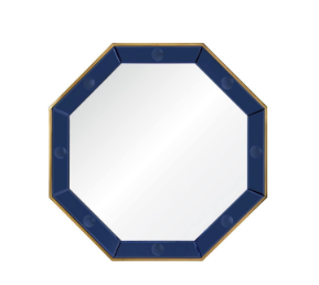 Mirror Image Home - Octavia Blue & Brass Mirror by Bunny Williams | Fig Linens