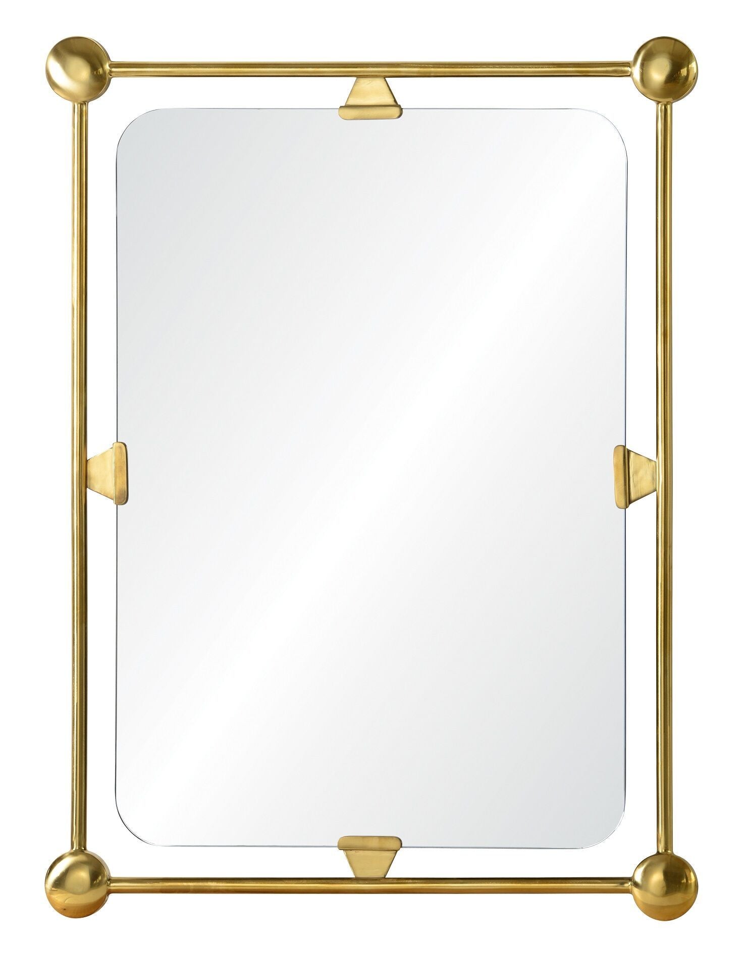 Burnished Brass Contemporary Wall Mirror by Celerie Kemble - Fig Linens