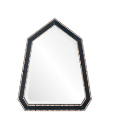 Mirror Image Home - Navy Leather Wrapped Mirror by Michael S. Smith | Fig Linens 
