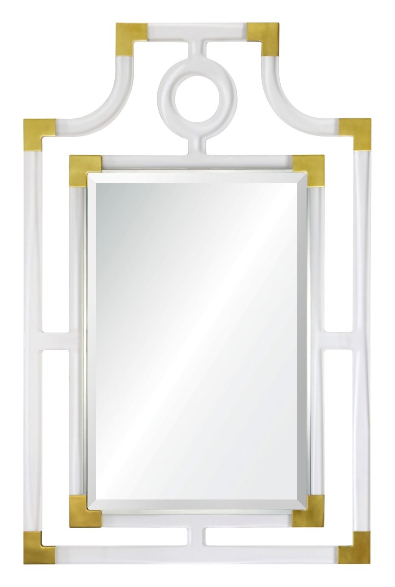 20384 Acrylic & Brass Pagoda Mirror by Mirror Home | Fig Linens