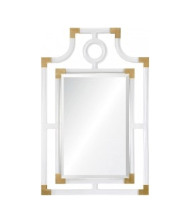 Acrylic &amp; Brass Pagoda Mirror by Mirror Home | Fig Linens