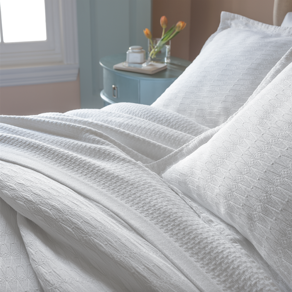Newport Cotton Blanket by Peacock Alley | Fig Linens