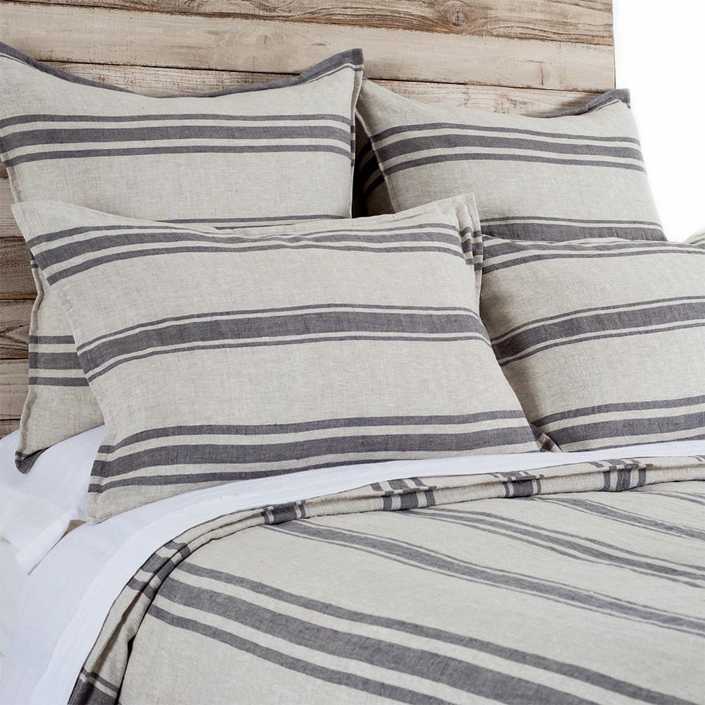 Pom Pom at Home Bedding - Jackson Flax & Midnight Big Pillow | Fig Linens 