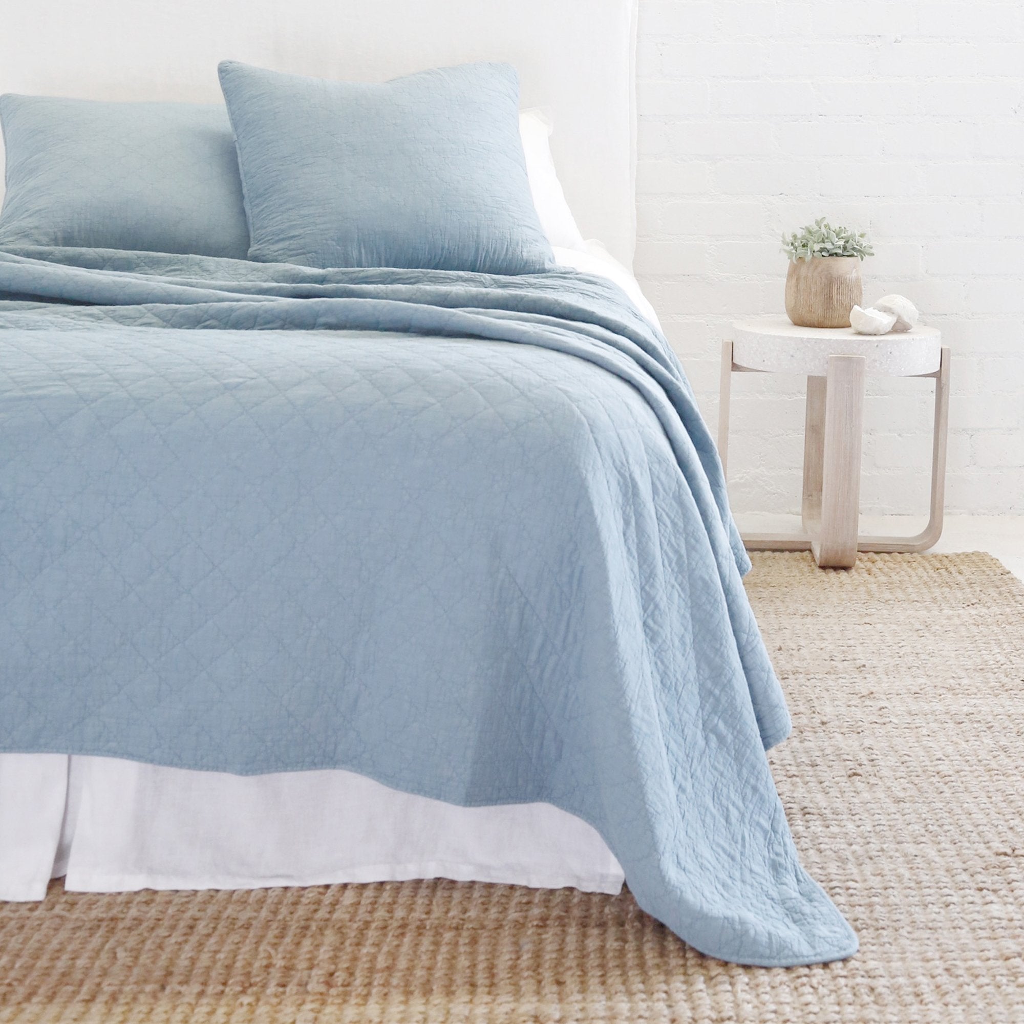 Pom Pom at Home - Huntington Dusty Blue Coverlet Collection - Fig Linens