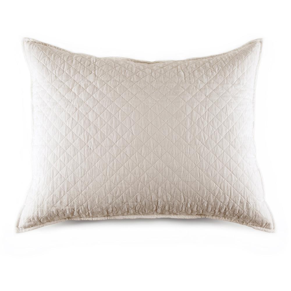 Fig Linens - Pom Pom at Home Hampton Bedding - Cream large throw pillow